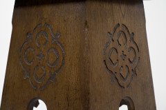 Liberty & Co., an Arts & Crafts Moorish Oak Stool with Embossed Leather Seat - Thumbnail 8