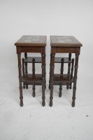Thomas Jeckyll. A Pair of Anglo-Japanese Side Tables Inset with Sunflower Tiles - Thumbnail 3