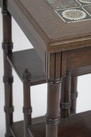 Thomas Jeckyll. A Pair of Anglo-Japanese Side Tables Inset with Sunflower Tiles - Thumbnail 11