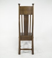 Norman & Stacey Attributed, Arts & Crafts Oak High Back Chair with Shaped Back - Thumbnail 12