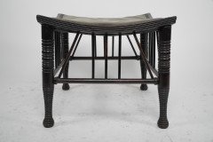 Liberty & Co., a Large Size Walnut Thebes Stool with Ring Turned Legs & Stretchers - Thumbnail 2