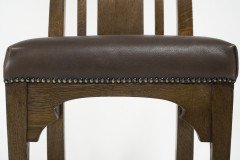 Norman & Stacey Attributed, Arts & Crafts Oak High Back Chair with Shaped Back - Thumbnail 9