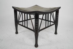 Liberty & Co., a Large Size Walnut Thebes Stool with Ring Turned Legs & Stretchers - Thumbnail 5