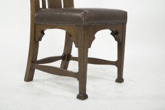 Norman & Stacey Attributed, Arts & Crafts Oak High Back Chair with Shaped Back - Thumbnail 10