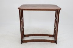An Arts & Crafts Cotswold School Drop Leaf Dining Table with Lattice Work Ends - Thumbnail 2