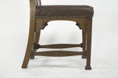 Norman & Stacey Attributed, Arts & Crafts Oak High Back Chair with Shaped Back - Thumbnail 11