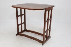 An Arts & Crafts Cotswold School Drop Leaf Dining Table with Lattice Work Ends - Thumbnail 3