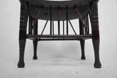 Liberty & Co., a Large Size Walnut Thebes Stool with Ring Turned Legs & Stretchers - Thumbnail 7