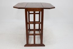 An Arts & Crafts Cotswold School Drop Leaf Dining Table with Lattice Work Ends - Thumbnail 5