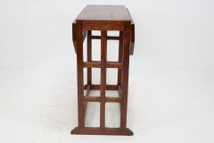 An Arts & Crafts Cotswold School Drop Leaf Dining Table with Lattice Work Ends - Thumbnail 8