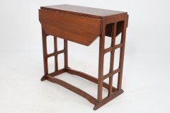 An Arts & Crafts Cotswold School Drop Leaf Dining Table with Lattice Work Ends - Thumbnail 11