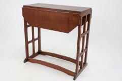 An Arts & Crafts Cotswold School Drop Leaf Dining Table with Lattice Work Ends - Thumbnail 15