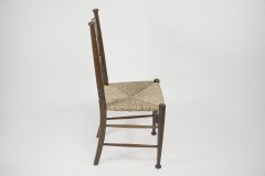 Liberty & Co., A Pair of William Birch Arts & Crafts Oak Rush Seat Dining Chairs - Thumbnail 4