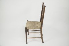 Liberty & Co., A Pair of William Birch Arts & Crafts Oak Rush Seat Dining Chairs - Thumbnail 6