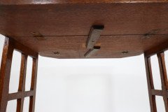 An Arts & Crafts Cotswold School Drop Leaf Dining Table with Lattice Work Ends - Thumbnail 21