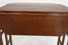An Arts & Crafts Cotswold School Drop Leaf Dining Table with Lattice Work Ends - Thumbnail 22