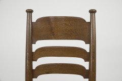 Liberty & Co., A Pair of William Birch Arts & Crafts Oak Rush Seat Dining Chairs - Thumbnail 11