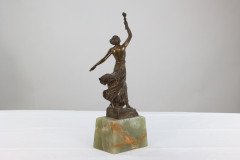 B. V. Fernandez, art Deco Bronze Figure on Onyx Base - Thumbnail 3