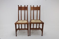 George Montague Ellwood, Made by J. S. Henry, Pair of Matching Oak Dining Chairs - Thumbnail 2
