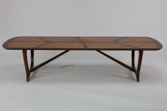 Heals. A Single Mid-Century "Long Tom" Coffee Table with Various Inlaid Woods - Thumbnail 2