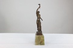B. V. Fernandez, art Deco Bronze Figure on Onyx Base - Thumbnail 6