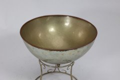 Arts & Crafts Style Silver-Plated Punch Bowl on Scroll Stand with Ladle - Thumbnail 14