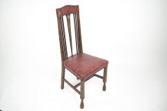 Liberty & Co. Attributed, an Arts & Crafts Oak Chair with Shaped Padded Headrest & Pewter Heart Inlay - Thumbnail 2