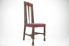 Liberty & Co. Attributed, an Arts & Crafts Oak Chair with Shaped Padded Headrest & Pewter Heart Inlay - Thumbnail 3