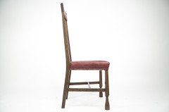 Liberty & Co. Attributed, an Arts & Crafts Oak Chair with Shaped Padded Headrest & Pewter Heart Inlay - Thumbnail 4