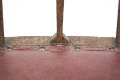 Liberty & Co. Attributed, an Arts & Crafts Oak Chair with Shaped Padded Headrest & Pewter Heart Inlay - Thumbnail 9