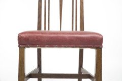 Liberty & Co. Attributed, an Arts & Crafts Oak Chair with Shaped Padded Headrest & Pewter Heart Inlay - Thumbnail 12
