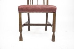 Liberty & Co. Attributed, an Arts & Crafts Oak Chair with Shaped Padded Headrest & Pewter Heart Inlay - Thumbnail 14