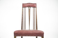 Liberty & Co. Attributed, an Arts & Crafts Oak Chair with Shaped Padded Headrest & Pewter Heart Inlay - Thumbnail 15