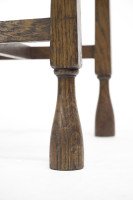 Liberty & Co. Attributed, an Arts & Crafts Oak Chair with Shaped Padded Headrest & Pewter Heart Inlay - Thumbnail 16