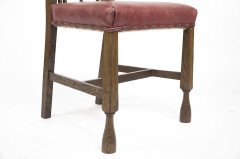 Liberty & Co. Attributed, an Arts & Crafts Oak Chair with Shaped Padded Headrest & Pewter Heart Inlay - Thumbnail 19
