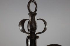 Arts & Crafts Wrought Iron Lantern with Uranium/Vaseline Slag Glass Shade - Thumbnail 11
