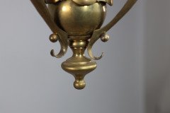 An Arts & Crafts Brass Three Arm Ceiling Light - Thumbnail 7