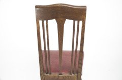 Liberty & Co. Attributed, an Arts & Crafts Oak Chair with Shaped Padded Headrest & Pewter Heart Inlay - Thumbnail 26