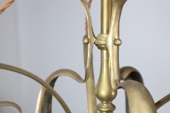 Arts & Crafts Brass Three Arm Ceiling Light - Thumbnail 13