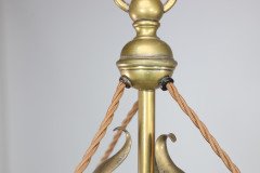 Arts & Crafts Brass Three Arm Ceiling Light - Thumbnail 14