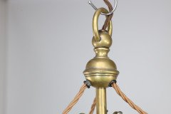 An Arts & Crafts Brass Three Arm Ceiling Light - Thumbnail 15