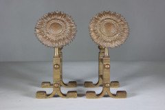 Henry Jeckyll for Robbins & Co., A Pair of Anglo-Japanese Brass Fire Dogs - Thumbnail 2