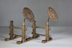 Henry Jeckyll for Robbins & Co., A Pair of Anglo-Japanese Brass Fire Dogs - Thumbnail 4