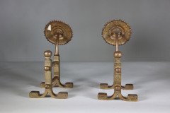 Henry Jeckyll for Robbins & Co., A Pair of Anglo-Japanese Brass Fire Dogs - Thumbnail 7
