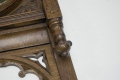 A Large Gothic Revival Carved Oak Barometer with Rare Snail Tail Thermometer - Thumbnail 4