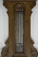 A Large Gothic Revival Carved Oak Barometer with Rare Snail Tail Thermometer - Thumbnail 13