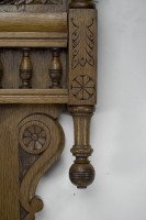A Large Gothic Revival Carved Oak Barometer with Rare Snail Tail Thermometer - Thumbnail 14
