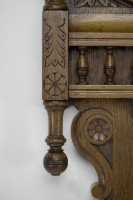 A Large Gothic Revival Carved Oak Barometer with Rare Snail Tail Thermometer - Thumbnail 15