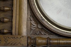 A Large Gothic Revival Carved Oak Barometer with Rare Snail Tail Thermometer - Thumbnail 16