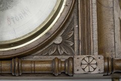 A Large Gothic Revival Carved Oak Barometer with Rare Snail Tail Thermometer - Thumbnail 17